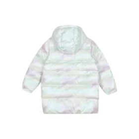 Lässige lange Daunenjacke „White“