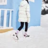Lässige lange Daunenjacke „White“