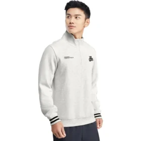 Lässiger Pullover mit halbem Reissverschluss „White Black“