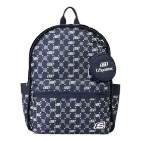 Lässiger Rucksack mit Buchstabenprint «Navy White»
