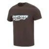Lässiges Kurzarm-T-Shirt «Brown White»