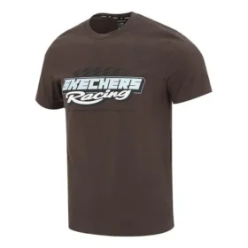 Lässiges Kurzarm-T-Shirt «Brown White»