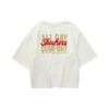 Lässiges T-Shirt mit Aufdruck «White Red»