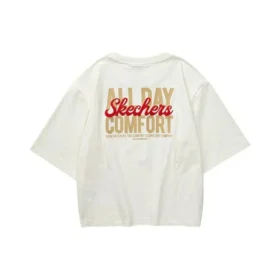 Lässiges T-Shirt mit Aufdruck «White Red»