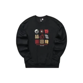 Neujahrsserie Graphic Knit Crew Sweatshirt «Black Red Yellow»