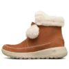 On-the-GO Joy Pompom Schneestiefel «Braun-Weiss»