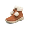 On-the-GO Joy Pompom Schneestiefel «Braun-Weiss»