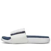 Outdoor-Hausschuhe mit Klettverschluss und flachem Absatz, weiss-blau