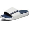 Outdoor-Hausschuhe mit Klettverschluss und flachem Absatz, weiss-blau