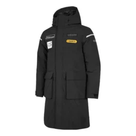 Performance-Serie Lange Daunenjacke „Schwarz-Weiss-Gelb“
