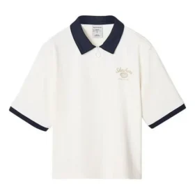 Polohemd mit Logo-Print „Weiss Schwarz“