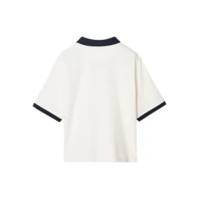 Polohemd mit Logo-Print „Weiss Schwarz“