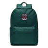 Retro-Schüler-Rucksack aus Stoff mit Reissverschluss „Grün“