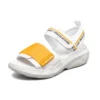 Rutschfeste Modesandalen Weiss/Gelb