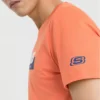 Skechers Herren-T-Shirt mit Aufdruck, kurzärmelig, orange-rot
