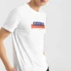 Skechers Herren-T-Shirt mit Aufdruck, kurzärmelig, weiss