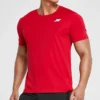 Skechers Herren Trainings- und Laufsport-Strick-T-Shirt mit kurzen Ärmeln, Clownrot
