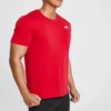 Skechers Herren Trainings- und Laufsport-Strick-T-Shirt mit kurzen Ärmeln, Clownrot