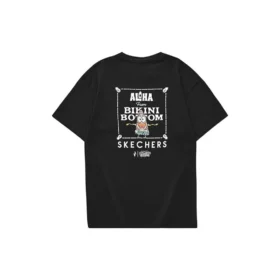 Skechers x SpongeBob bedrucktes Kurzarm-T-Shirt «Black White»