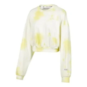 Skechers x XUZHI Kurzer Langarm-Sweater „Gelb-Weiss-Grau“