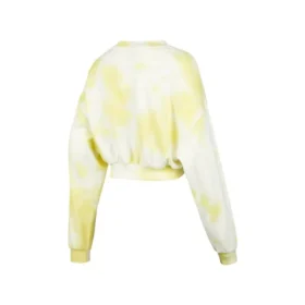 Skechers x XUZHI Kurzer Langarm-Sweater „Gelb-Weiss-Grau“