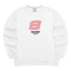 Sport-Crew-Sweater mit Buchstaben „White Pink“