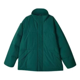 Sport Lifestyle Series Daunenjacke mit Reissverschluss und Buchstabenprint „Green Tan White“