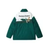 Sport Lifestyle Series Daunenjacke mit Reissverschluss und Buchstabenprint „Green Tan White“