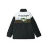 Sport Lifestyle Series Daunenjacke mit Reissverschluss und Buchstabenprint „Schwarz Weiss Grün“