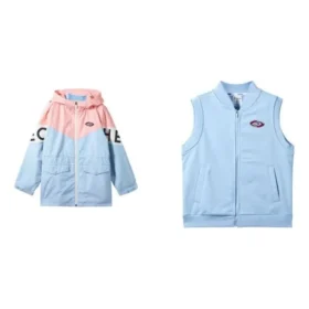 Sportanzug mit Kapuze und Reissverschluss sowie Buchstabenprint „Blue Pink“