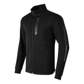 Sportliche Strickjacke mit Stehkragen «Schwarz»