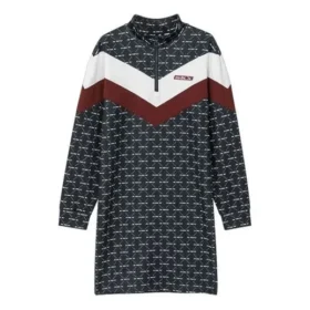Sportliches Patchwork-Kleid mit Kontrasteinsätzen „Schwarz-Weiss-Rosa“