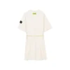 Stroll Series Logo Graphic Drawstring Waist Short Sleeve Kleid «White Green»