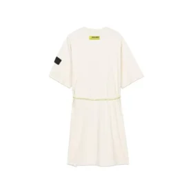 Stroll Series Logo Graphic Drawstring Waist Short Sleeve Kleid «White Green»