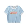 T-Shirt mit Buchstabenprint „Weiss Rosa Blau“