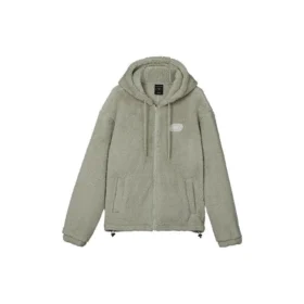Warme Freizeitjacke aus Kunstlammfell «Olivgrün»