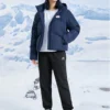 Warme, mit Fleece gefütterte, konisch zulaufende Freizeithose „Schwarz-Weiss-Marineblau“