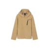 Weit geschnittene, warme Fleecejacke „Schwarz, Hellbraun, Weiss, Lila“