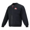 Wendbare, wattierte Jacke mit Buchstabenstickerei «Black Red»