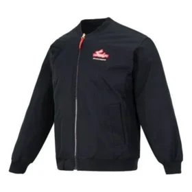 Wendbare, wattierte Jacke mit Buchstabenstickerei «Black Red»
