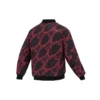 Wendbare, wattierte Jacke mit Buchstabenstickerei «Black Red»